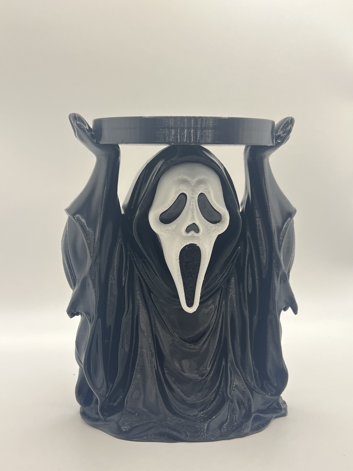 Scary movie inspired three wick candle holder without a candle