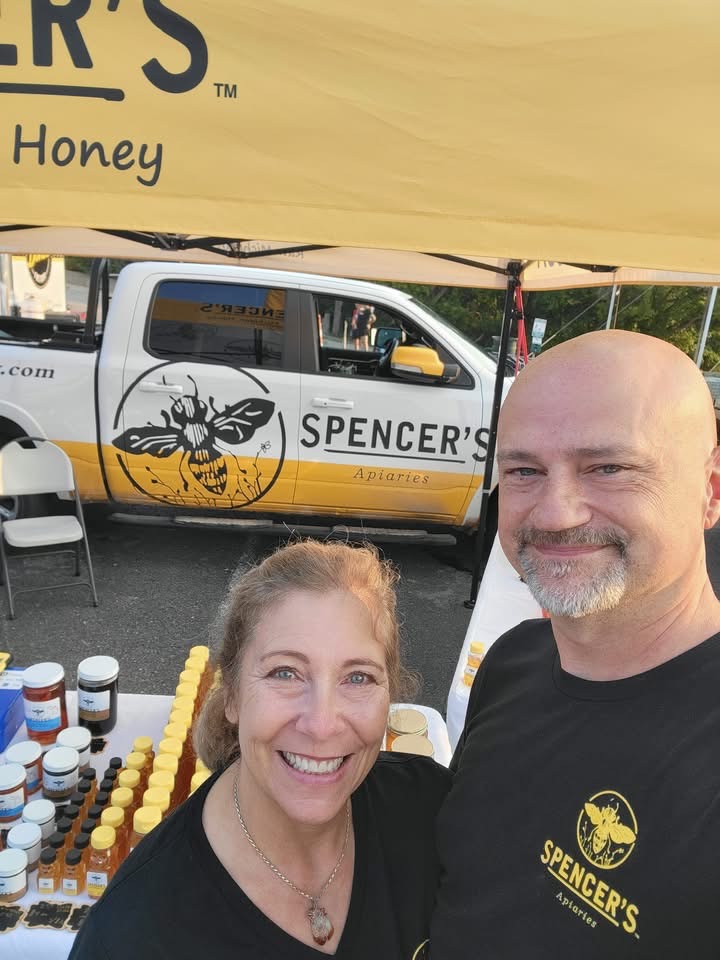 Mark and Rebekah Spencer at a market