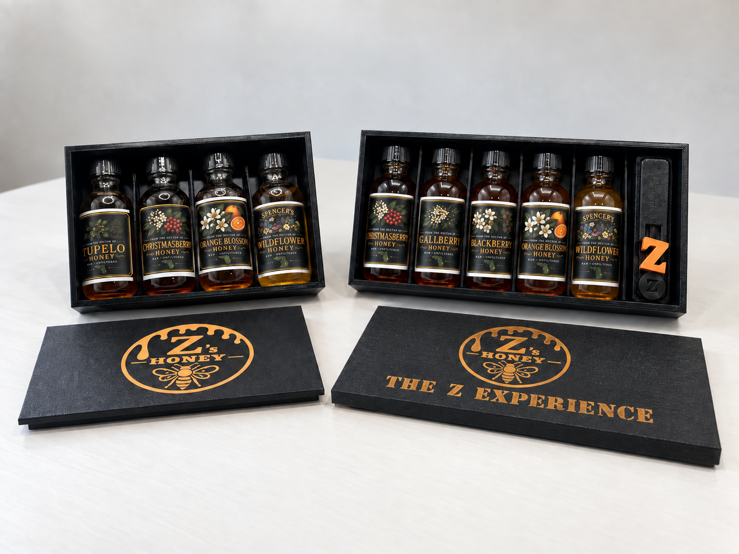 Two honey tasting experience boxes